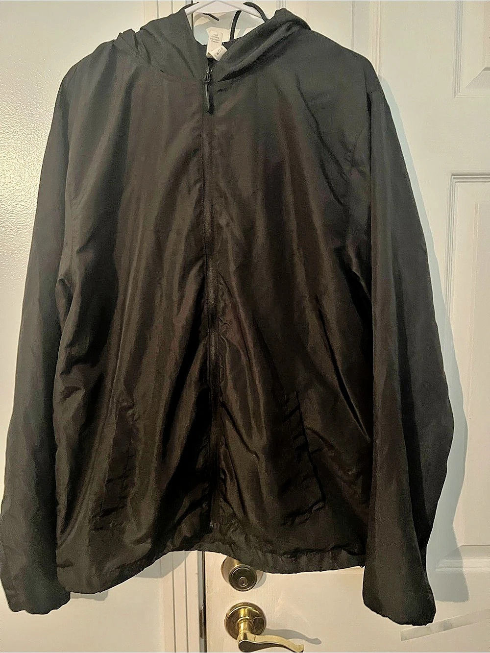 Black Hooded Windbreaker